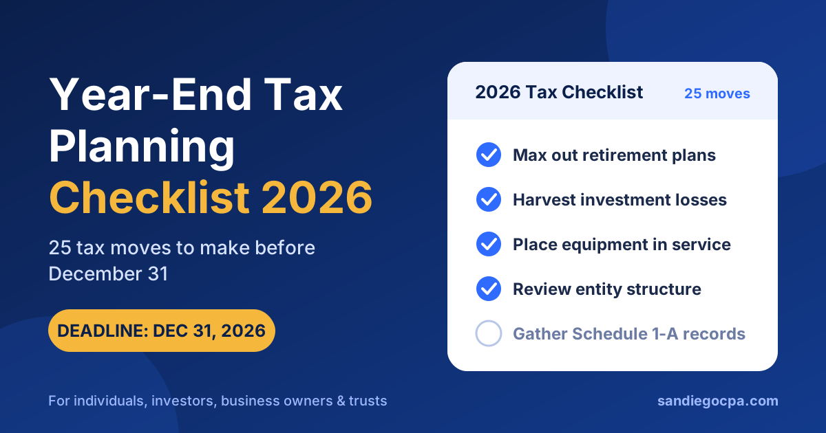 Year End Tax Planning Checklist